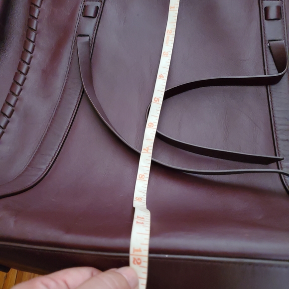 All Saints Ray Burgundy Red  Leather Tote Bag - Picture 7 of 16